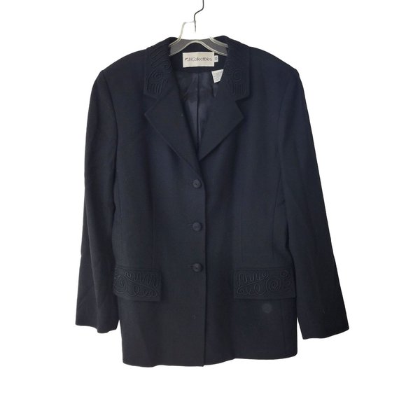 JH Collectibles Black Blazer with Appliqued Accents - Picture 1 of 8